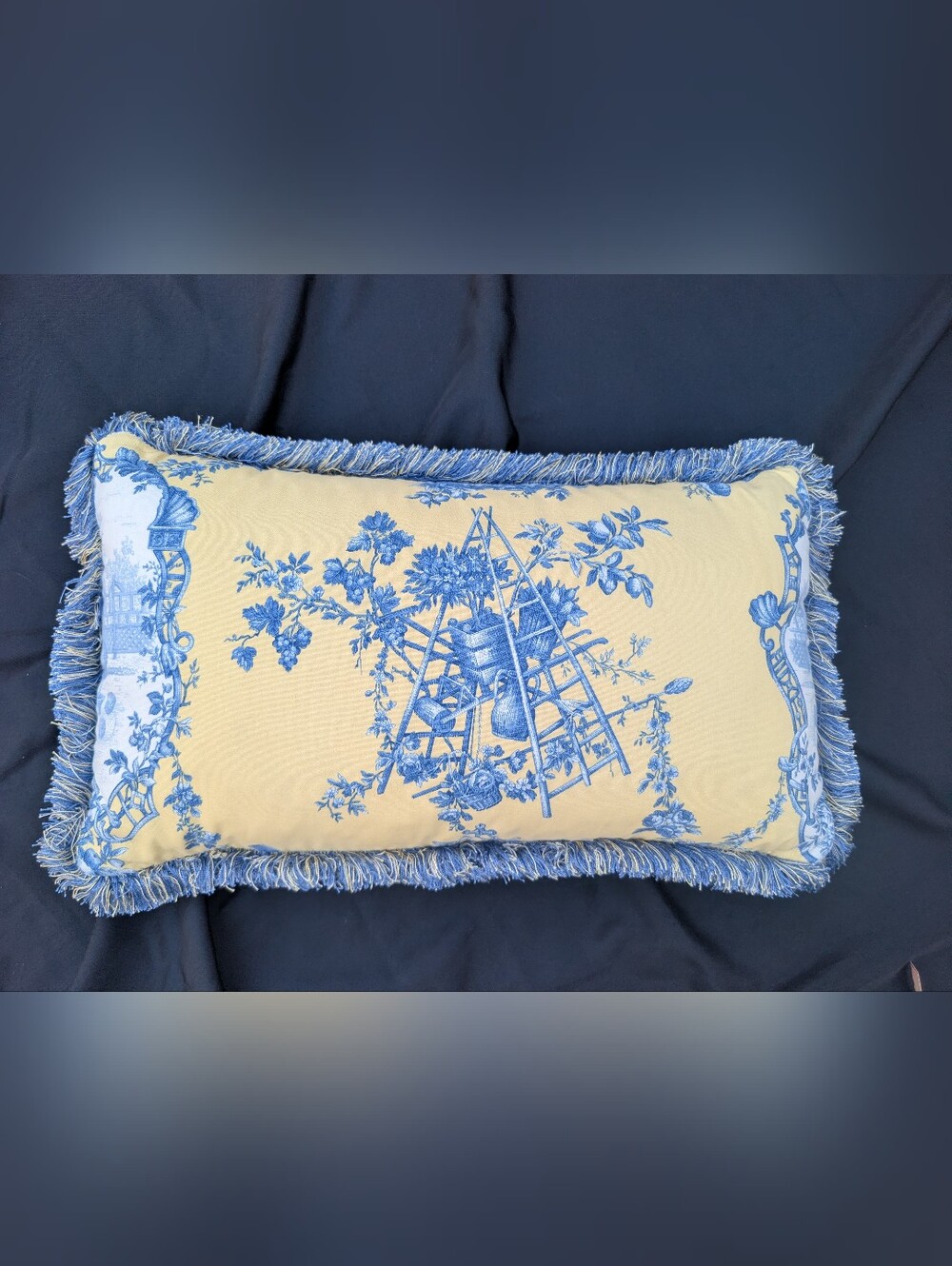 Vintage Toile de Jouy Pillow, French Country Chinoiserie Throw Pillow